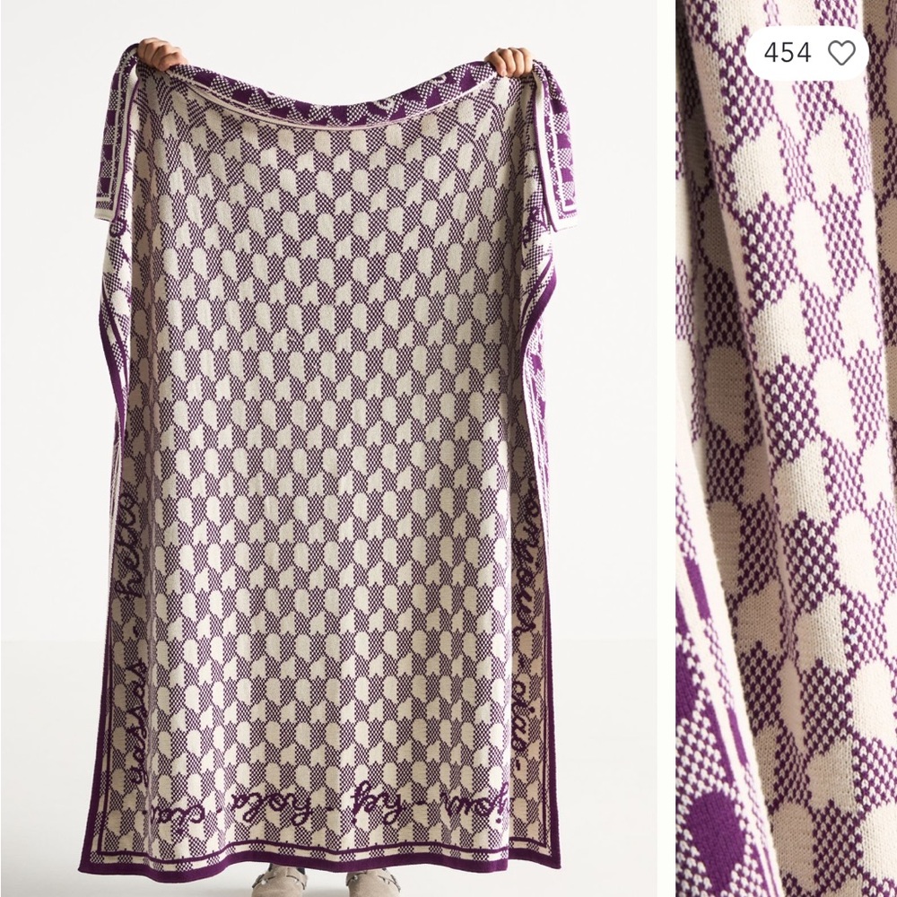 NIB #1 Anthropologie “Sold Out” Violette Cotton Knit Throw